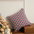 SDQNG Christmas Houndstooth Decorative Microfiber Knitted Throw Pillow Case for Home Cushion Festival Gift