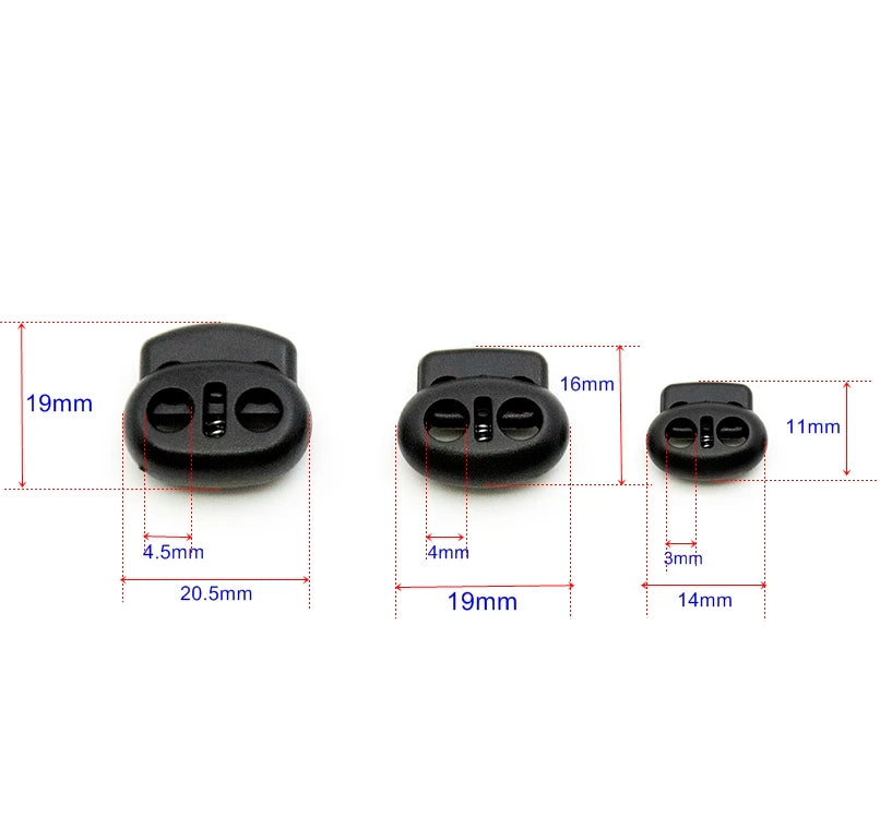 Double Hole Plastic Stopper Cord Lock Toggle Clip Apparel Shoelace Sportswear Accessories