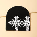 Custom Hip Hop Jacquard Beanie Hat Winter Knitted Printed Streetwear Sports Skully Y2k Running Image Breathable Waterproof