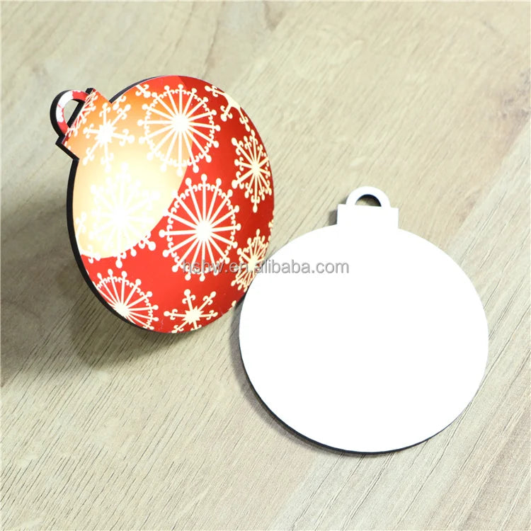 Huasheng Modern Double-Sided Sublimation MDF Christmas Ball Hanging Ornaments 2023 Full Color