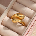 Dreamidea 18K PVD Gold Plated Stainless Steel Snake Ring for Men Fashion Open Ring Jewelry