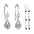 JS03S Abiding Long Lasting Plating Solid 925 Sterling Silver Jewelry GRA Certified Moissanite Drop Halo Earrings
