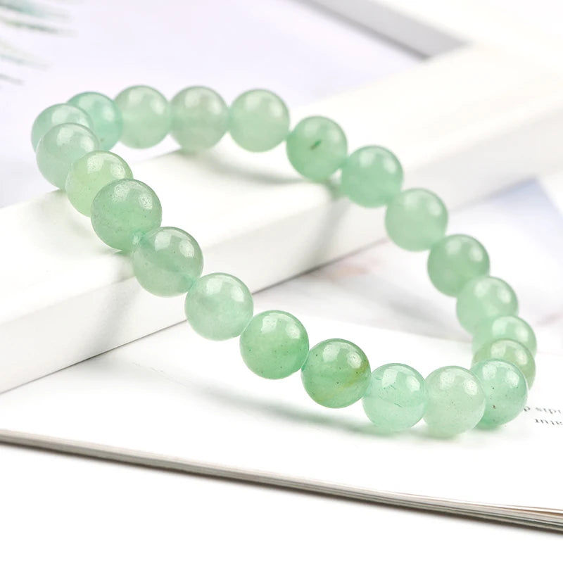Natural Healing Crystal 8mm 7A Green Aventurine Stone Beads Bracelets for Women Round Beads Bracelet Jewelry