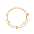 Milskye Personality Jewelry for Women 925 Silver 18k Gold Pleated Lucky Charm Double Chain Bracelets