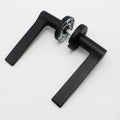 Stainless Steel 304 Cast Black Lever Straight Wooden Door Handle for Mechanical Lock