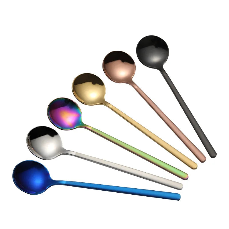 Hot Selling Kitchen Tableware Spoon Dining Round Shape Coffee Stainless Steel Coffee Spoon