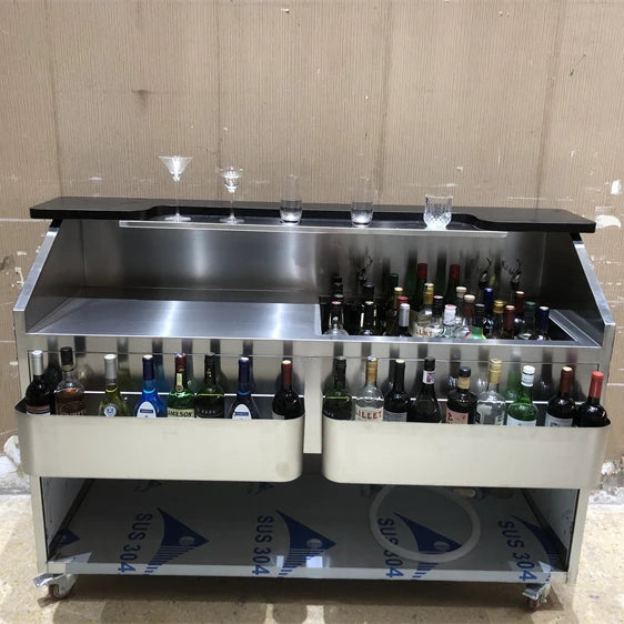 Customized Size Model YITUO YT-170 High Efficiency Modern Design Stainless Steel Bar Equipment Cocktail Bar Bartender Station