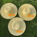 40cm Yellow Soft Summer Sunproof Breathable Panama Women and Men Wide Brim Farmers Witch Wholesale China Fedora Straw Hat