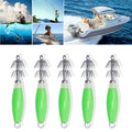 10pcs Luminous Squid Jigs Fishing Lures Green Multi-needle Baits Deep Sea Bass Octopus for Fishing Hook