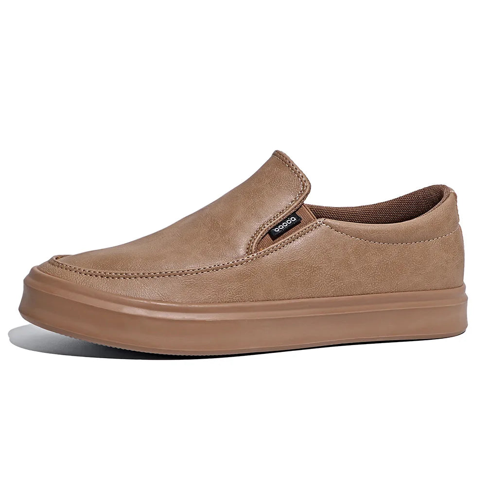 Anti slip Flat Driving Loafers Caballeros Casual Waterproof PU Leather Low Top slip on Shoes for Men