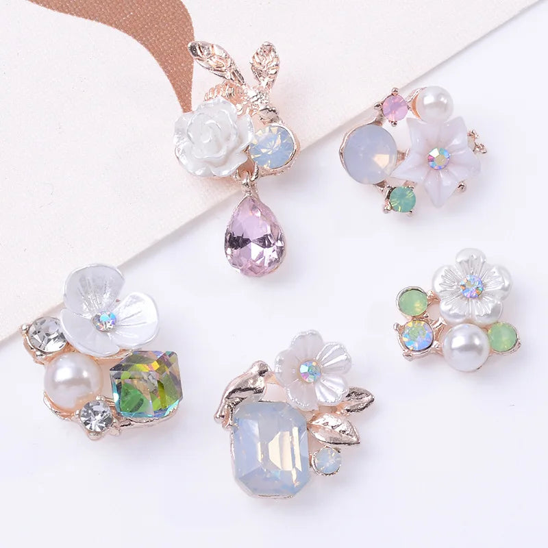 Wholesale Flatback Rhinestone Button DIY Rhinestone Flatback Button for Hair Flower Wedding Embellishment LZY104