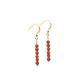 Red Stone Earrings Stainless Material Natural Stone for Women and Girls ES012