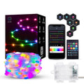 APP Sync LED Christmas String Lights Outdoor Waterproof Battery Operated Color Changing Garden Camping Atmosphere Decoration