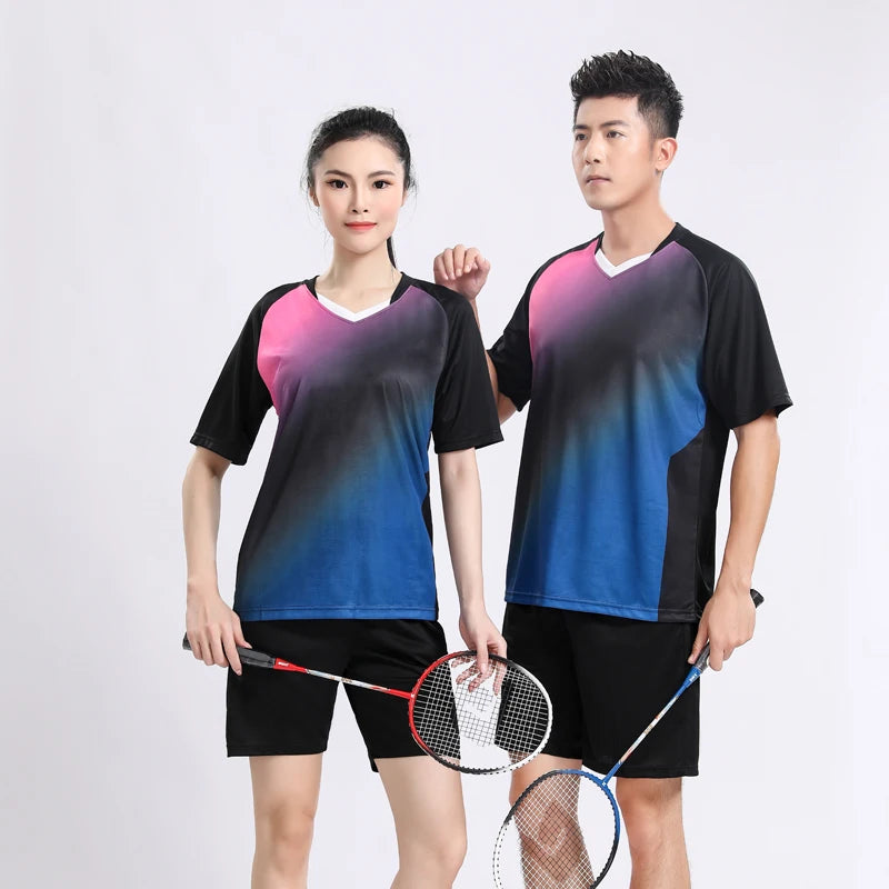 Wholesale Custom Quick-Drying T Shirt Badminton Clothing Customized Digital Print Table Tennis T-Shirt
