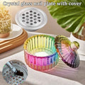New Colorful Glass Crystal Storage Jars Dappen Dish Nail Tools Wash Cup with Cover Nail Crystal Liquid Powder Cup