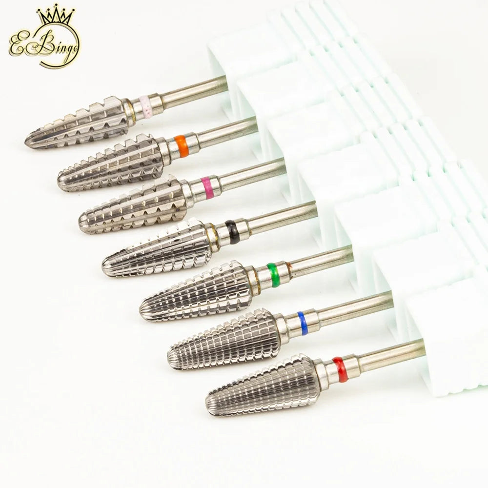 Acrylic Hard Gel Remove F M C XC Tapered Tornado Safety Professional E File Tungsten Carbide Nail Drill Bits Manicure in Storage