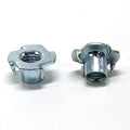 Carbon Steel Four Claw Nut Tee Nut with Hole Zinc Plated Furniture Four Claw Nut