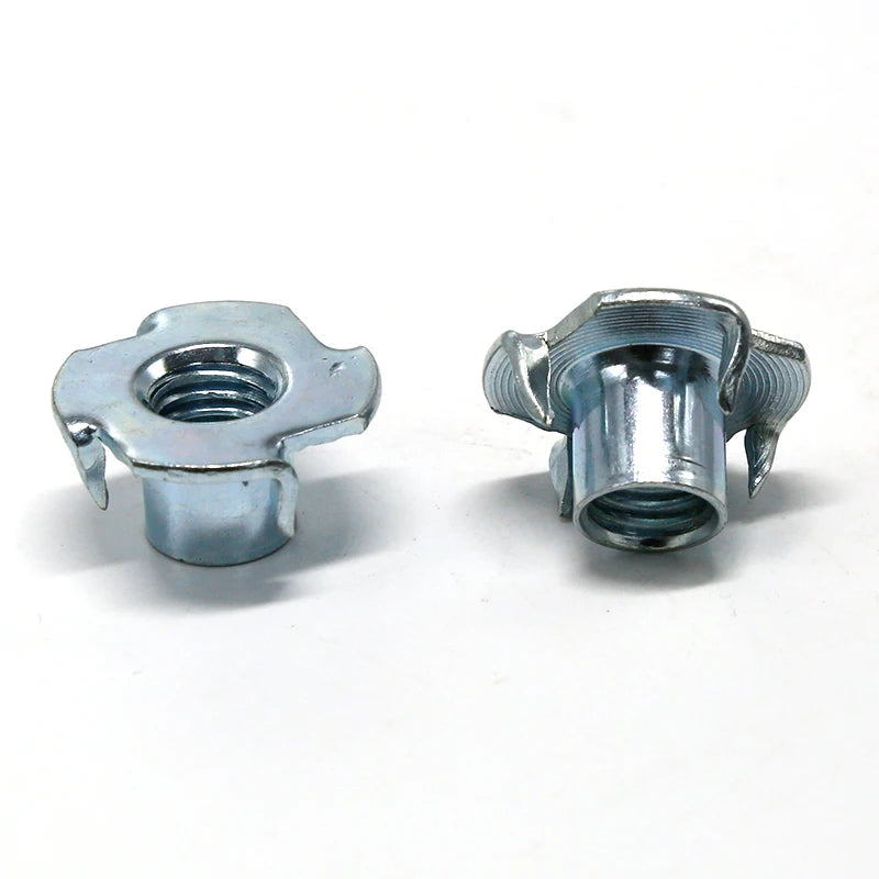 Carbon Steel Four Claw Nut Tee Nut with Hole Zinc Plated Furniture Four Claw Nut