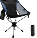 WOQI Lightweight Aluminum Camping Chair 360 Degree Swivel Portable Folding Beach Moon Chair for Outdoor Use in Garden or Park