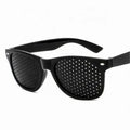 Custom Logo Black Pin Hole Sunglasses Eyesight Improve Natural Healing Vision Care Eyeglasses Anti-myopia Pinhole Glasses