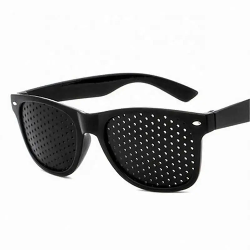 Custom Logo Black Pin Hole Sunglasses Eyesight Improve Natural Healing Vision Care Eyeglasses Anti-myopia Pinhole Glasses