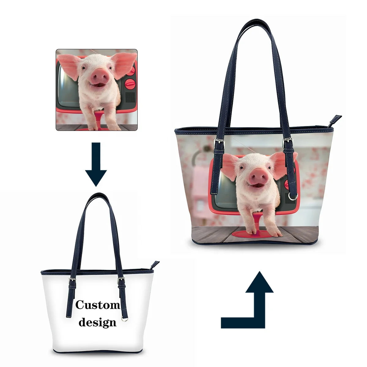 New No MOQ Multi Pocket Tote Bag Large Tote Bags With Custom Printed Logo Leather Luxury Handbag Manufacturer