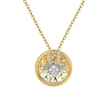 Simple Style 18K Real Yellow Gold Necklace with Diamond Pendant Trendy Chain for Women for Wedding or Gift