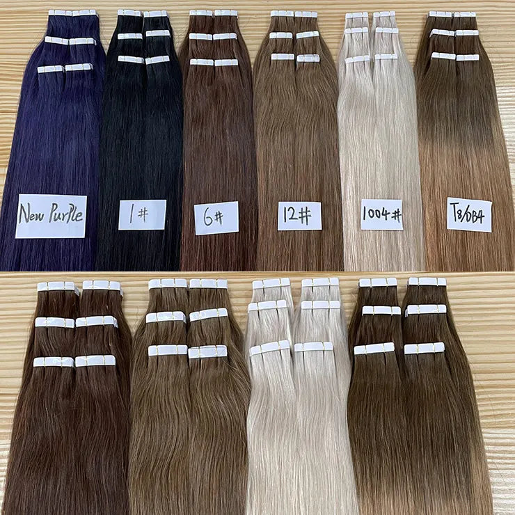 Wholesale Invisible Tape Hair Extension32 Inch Tall Vendors Straight Cuticle Aligned Virgin Human Remy Hair Tape Hair Extension