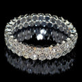 Pulseira De Strass Two Row Crystal Bracelet Rainbow Bridal Adjustable Crystal Rhinestone Cuff