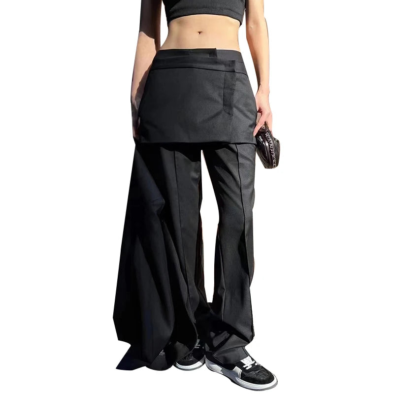 TWOTWINSTYLE High Quality Cotton High Waist Patchwork Skirt Shorts Long Pants for Women