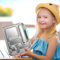 AOHEA Eco-Friendly Stainless Steel Bento Lunch Box with 5 Compartments for Adults and Kids