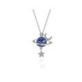 Light Luxury Star Moon Zircon Space Star Universe Planet Pendant Choker Earth Necklace for Daughter