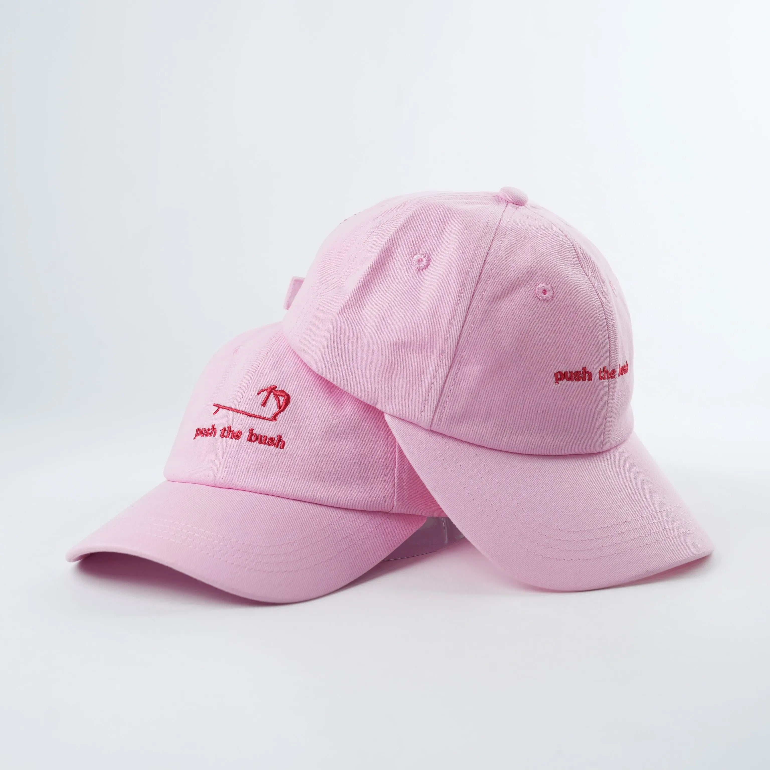 Hot Pink Unstructured Baseball Caps 100% Cotton Fabric Embroidery Stitch Logo Dad Cap