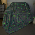 Dinosaur Throw Blanket Glow in the Dark Blanket for Couch Bed Decor Polyester Flannel Blankets Gifts for Kids Boys