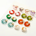 SSeeSY Joyas C-shaped Twist Hoop Designer Fashion Jewelry Resin Acrylic Earrings for Women