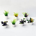 3-5cm Mini Potted Landscape Flower Pot Flowers Green Plant Artificial Plastic Miniature Architectural Ho Scale Model Train Tree