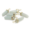 Amazonite Clear Quartz Howlite Jade Jasper Obsidian Sodalite Healing Gold Plated Point Charm Pendant for Jewelry Making 8x30mm