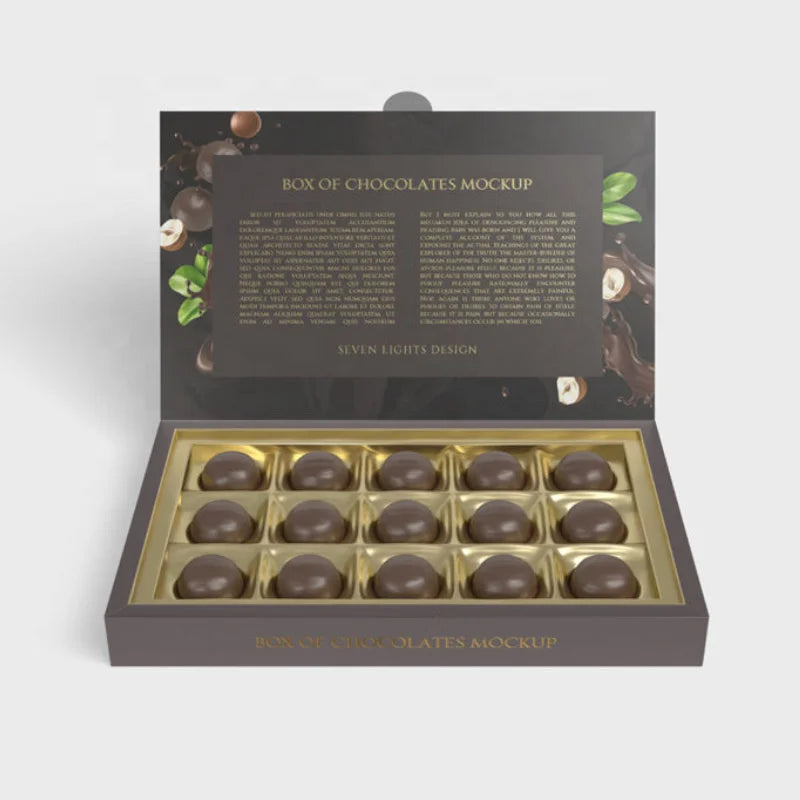 Luxury Custom Cardboard Chocolate Bar Box Gift Chocolate Packaging Box for Candy With Inserts