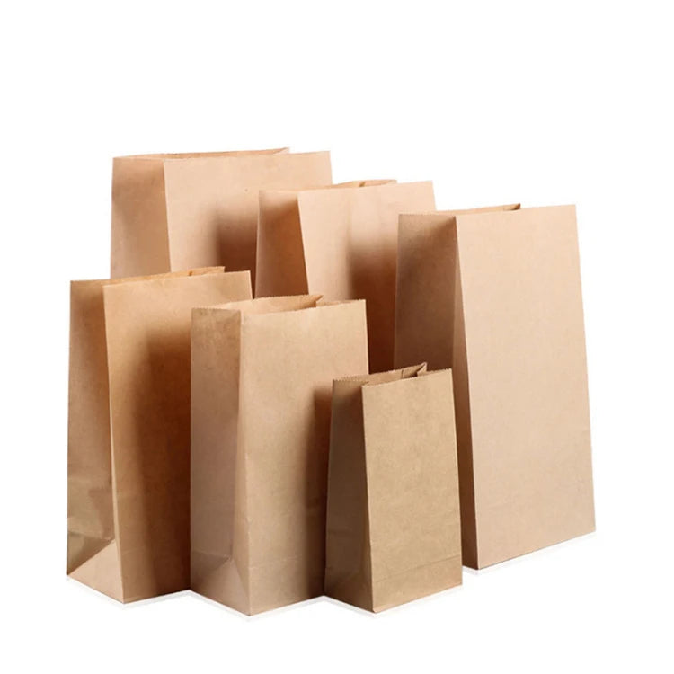 Promotion Oem Size Custom Design SOS Brown Kraft Reusable Paper Bag for Brand Food Beverage Packaging From China Source Factory