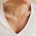 EManco2023 New Pearl Multi-Pearl Pendant Necklace Stainless Steel Clavicle Chain Wedding Necklace Gift