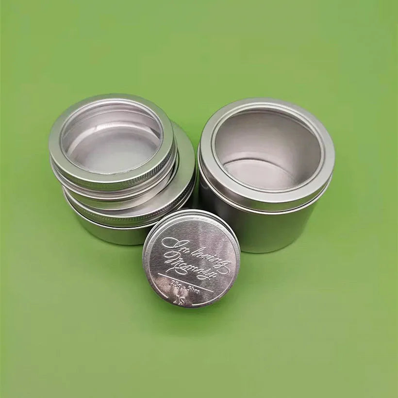 Wholesale Tin Cans 2oz 4oz 6oz 8oz Two Piece Metal Tin Can Silver Round Candy Gift Box Empty Candle Tin Can Metal Organizer
