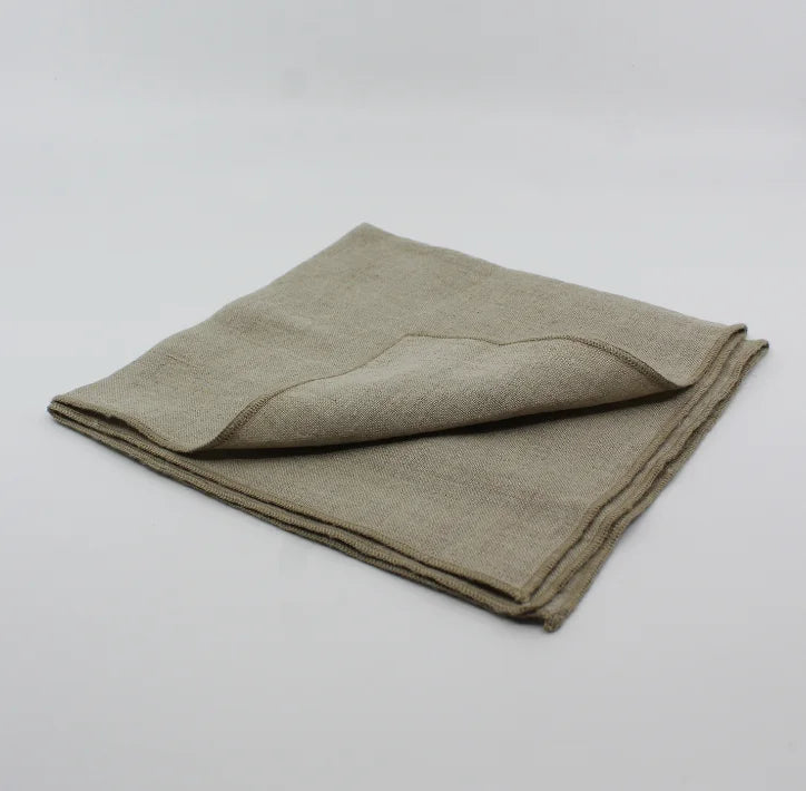 Retro Vintage Cloth Napkins Merrow Stitch Sustainable Restaurant Decor Items Aged White Linen Stitch Napkins