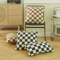 Fluffy Plaid Checker Throw Pillow Covers Decorative Square Faux Fur Wool Checkerboard Cushion Cover