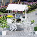 Wedding Float Decorated Iron Candy Cart with Gold/White Finish Easy Assembly for Outdoor Events