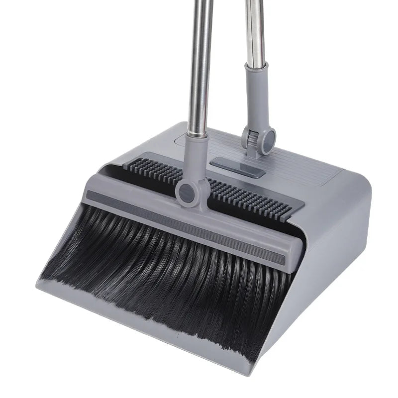 3-in-1 Household Cleaning Tool Set Convenient Foldable Rotating Long Brush Plastic Handle Steel Broomstick for Home Kitchen Use