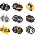 Wholesale Double Printing Black Lives Matter Power Fist Afro Wooden Earrings