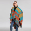 BESTELLA High-End Ethnic Style Shawl Bohemian Poncho Tassel Double-Sided Thickened Wool Polyester Scarf Inspired Inner Winter