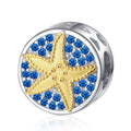 Factory Wholesale Rhodium Plated 925 Sterling Silver Zircon Starfish Charm Beads for European Bracelet Making-Gift