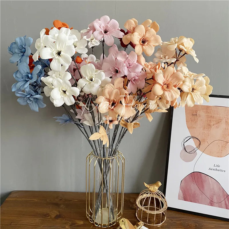 Y-H137 Wholesale Artificial Gardenia Flower 3 Branch Gardenia Silk Flowers White Gardenia Artificial Flower Wedding Decoration