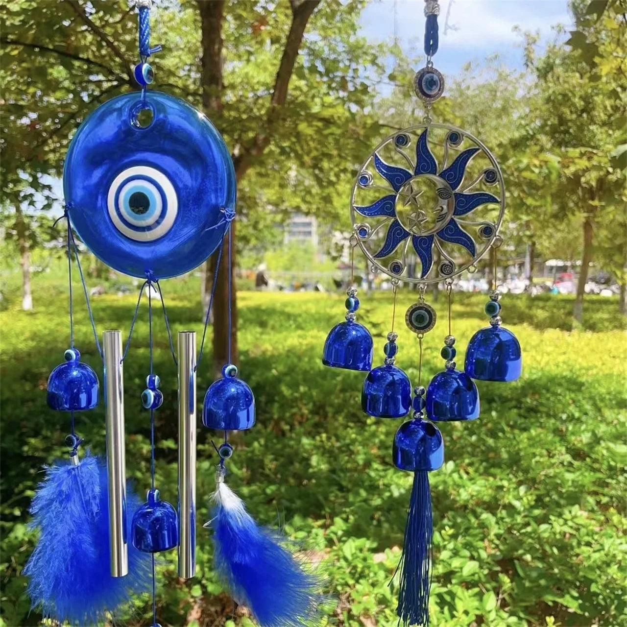 Crystal Craft Devil's Eye Blue Eyes Sunflower Elephant Charms Wall Hanging Car Charms